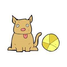cartoon dog and ball N2