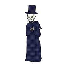 spooky skeleton man in top hat N3