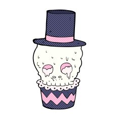 spooky cupcake cartoon N3