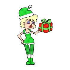 santa's helper with christmas present N3