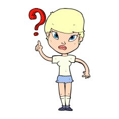 cartoon woman asking question N29