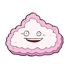cartoon happy pink cloud N11