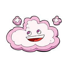 cartoon happy pink cloud N12