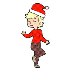 cartoon woman getting ready for christmas N9