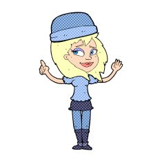 cartoon woman in hat N6