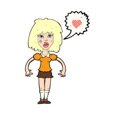cartoon tough woman in love N3