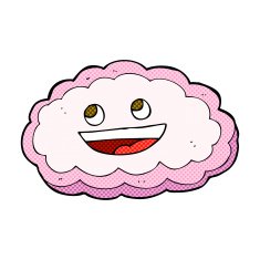 cartoon happy pink cloud N13