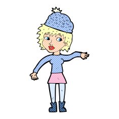 cartoon woman wearing hat N17