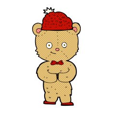 cartoon bear in hat N57