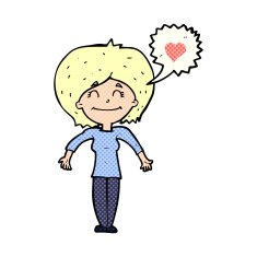 cartoon happy woman in love N6