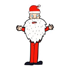 cartoon worried santa claus N3