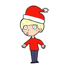 cartoon man ready for christmas N49