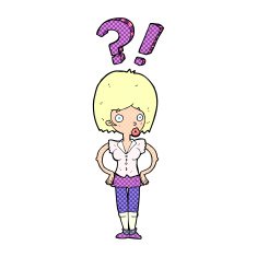 cartoon woman asking question N31