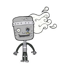 cartoon old robot N3