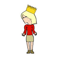cartoon woman wearing crown N3