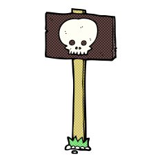 cartoon spooky sign post N3
