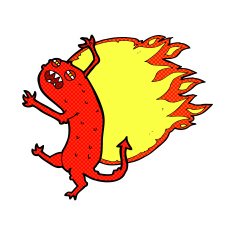 cartoon monster on fire N4