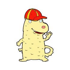 cartoon dog wearing cap N3