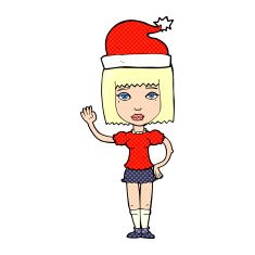cartoon woman ready for christmas N56