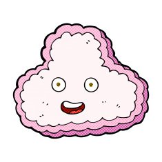 cartoon happy pink cloud N14