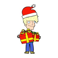 cartoon man ready for christmas N50