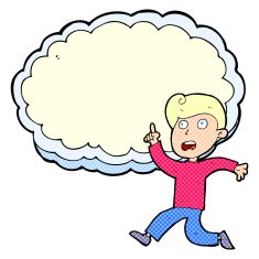 cartoon running boy and cloud N3