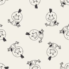Chinese Zodiac Chicken doodle drawing seamless pattern background