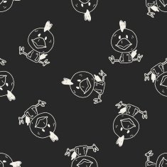 Chinese Zodiac Chicken doodle drawing seamless pattern background N2