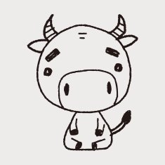 Chinese Zodiac cow doodle drawing N3