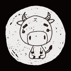 Chinese Zodiac cow doodle drawing N5