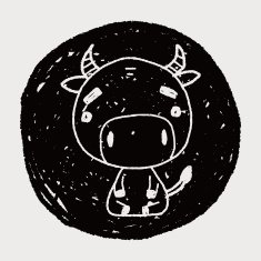 Chinese Zodiac cow doodle drawing N6
