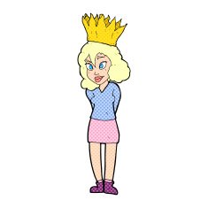 cartoon person wearing crown N42