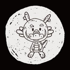 Chinese Zodiac dragon doodle drawing N5