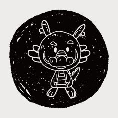 Chinese Zodiac dragon doodle drawing N6