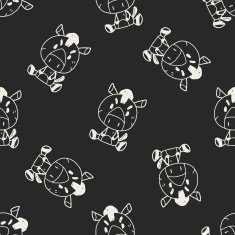Chinese Zodiac horse doodle drawing seamless pattern background