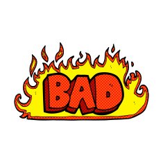 flaming bad sign N6