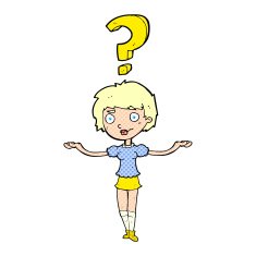 cartoon woman asking question N39