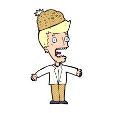 cartoon man wearing winter hat N51