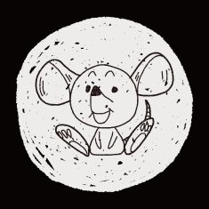 Chinese Zodiac mouse doodle drawing N3