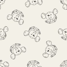 Chinese Zodiac mouse doodle drawing seamless pattern background