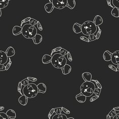 Chinese Zodiac mouse doodle drawing seamless pattern background N2