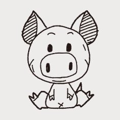 Chinese Zodiac pig doodle drawing N3