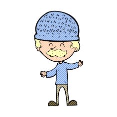 cartoon man wearing hat N20