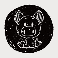 Chinese Zodiac pig doodle drawing N5