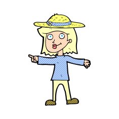 cartoon woman wearing hat N19