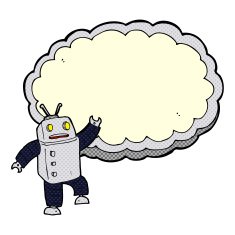 cartoon robot with space for text cloud N3