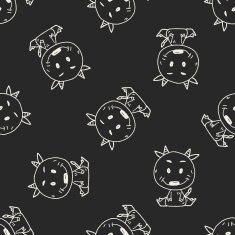 Chinese Zodiac sheep doodle drawing seamless pattern background