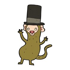 cartoon monkey in top hat N6