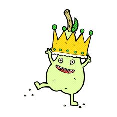 caroon pear wearing crown N3