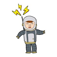 cartoon space man N12
